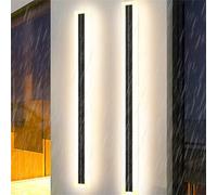 Appliques murales, Appliques murales LED Lampes IP65 Lampe Applique Noire Haut vers Le Bas veilleuse Avant terrasse (lumière Blanche 6000K, 120 cm 76 W)