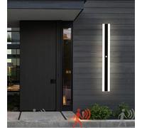 Appliques murales, Appliques murales LED Lampes IP65 Lampe Applique Noire Haut vers Le Bas veilleuse Avant terrasse (lumière Blanche 6000K, 120 cm 76 W)