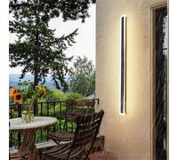 Appliques murales, Appliques murales LED Lampes IP65 Lampe Applique Noire Haut vers Le Bas veilleuse Avant terrasse (lumière Blanche 6000K, 120 cm 76 W)