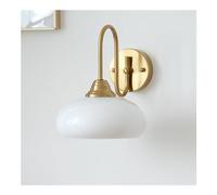 Appliques Murales, Applmurale Finition Laiton Antique,S Muraux Modernes Du Milieu Du Siècle Avec Abat-Jour En Verre, Mural Pour Chambre À Coucher, Salon, Salle À Manger, Couloir/Blanc/A