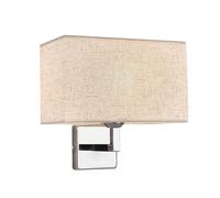 Appliques murales carrées en Tissu, Lampes murales câblées, Lampes de Chevet avec Tuyau d'éclairage réglable et Interrupteur à Bouton, Lampe de Lecture LED pour Chambre à Coucher, Salon, hôtels,