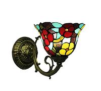 Appliques murales champêtres de Style Tiffany, en Verre coloré avec Application Florale, Style rétro américain, idéales pour Une Chambre, Une Table de Chevet, Un Couloir ou Un Balcon.