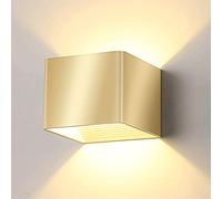 Appliques murales creuses carrées d'intérieur, corps de lampe en fer doré + appliques murales à source de lumière LED COB, appliques murales en métal minimalistes modernes pour chambre à coucher,