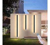 Appliques Murales D’extérieur Noir LED Luminaires Extérieurs Support Mural 24w Blanc Chaud 3001k Dimmable Longue Applique Murale D’extérieur Moderne, 100cm 54w