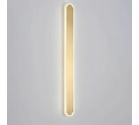 Appliques murales de Chambre, Style Chinois, Applique Murale LED Moderne, Longue Bande en cuivre avec Abat-Jour en Acrylique Blanc, Appliques murales linéaires Ultra-Fines en Laiton compatibles a