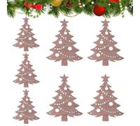 Appliques Murales De Noël en Bois 7 Pièces - Silhôuette De Renne Et d'arbre | Ensemble D'appliques Murales LED En Bois De 7 Pièces Avec Adhésif À Décoller Et À Coller Présentant Des Lueurs Chaudes De Ren