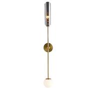 Appliques murales de salle de bain vintage, lampe murale créative à double tête, montage haut et bas, douilles E14/E12, abat-jour en verre, luminaires muraux avec finition métallique pour chambre à c