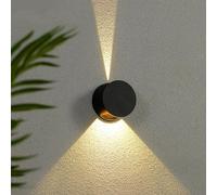 Appliques murales d'extérieur, Applique Murale LED étanche, éclairage Haut et Bas, Lanterne Murale extérieure Lumineuse 10 W, luminaires muraux Noirs Modernes pour Porche, Patio, Garage