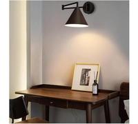 Appliques murales d'intérieur Modernes à Bras pivotant, Applique Murale Industrielle Pliable en métal avec Abat-Jour en Bois, luminaire Mural Extensible, Applique Murale