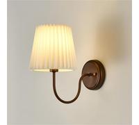 Appliques murales en métal de Style Nordique avec Abat-Jour en Tissu plissé Vintage, luminaires muraux rétro en Laiton brossé pour Balcon, Couloir, escalier, Salon, Chambre, Lampes murales d