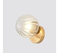 Appliques murales en verre créatives chevet petites appliques murales intérieures nordiques chambre salon hall d'entrée lanterne murale avec abat-jour en verre sphérique de 5,9 pouces ( Color : Gold ,