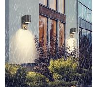 Appliques murales extérieures GU10 avec détecteur de Mouvement Éclairage Mural IP65 Lampe Murale étanche en Aluminium Noir géométrique (Ampoule Non Incluse) pour Porche