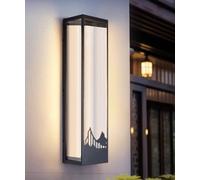 Appliques murales extérieures Modernes à LED avec boîtier en Acier Inoxydable, Forme carrée allongée, idéales pour Jardin, terrasse, entrée ou Couloir.