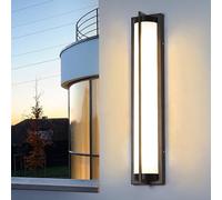 Appliques murales extérieures Modernes rectangulaires à Del de 70 cm (27,6 po) avec éclairage LED Noir étanche, idéales pour Porche, Patio, entrée, Jardin ou Cour.