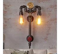 Appliques murales, Horloge murale créative au style rétro, industriel, idéale for café, bar, restaurant, balcon ou loft. Applique en fer forgé(Silver no bulb)