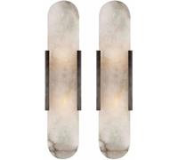 Appliques Murales Intérieures Modernes en Marbre - Lot de 2 Lampe de Chevet Murale Design pour Salon, Chambre, Couloir, Salle de Bain