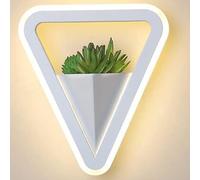 Appliques murales, LED 10 W Plantes Vertes Pot de Fleur Applique Murale Abat-Jour en Acrylique Applique Murale en Fer forgé Protection des Yeux Lampes d'éclairage Salon Café Bar Couloir Lumières