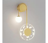 Appliques murales LED à Double tête, luminaires muraux d'intérieur Modernes en Acrylique avec Finition métallique, Lampes murales LED créatives à intensité Variable 3 Couleurs pour Chambre à couc