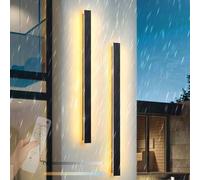 Appliques murales LED avec Appliques murales extérieures Applique Murale IP65 Applique Murale Noire Longue 2700K-6500K Appliques murales Patio Couloir (180 cm, B)