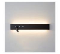 Appliques murales LED Longues avec Mise au Point rotative à 350°, Double Interrupteur, Design Noir Moderne, éclairage réglable de 92 cm pour la décoration intérieure et l'éclairage d'accentu