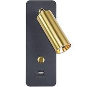 Appliques murales LED lumineuses, lumière intérieure rouge, lampe murale moderne avec port de charge USB, interrupteur à bouton-poussoir, lumière murale 7 W pour chambre à coucher, salon, hôtel