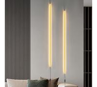 Appliques murales LED Modernes d'intérieur avec interrupteurs et Cordon, Longue Bande décorative en Aluminium pour Chambre à Coucher et Salon (lumière Chaude dorée 150 cm)