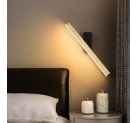 Appliques murales LED Modernes d'intérieur avec interrupteurs rotatifs, décoratives, Noires et dorées, idéales pour Un Salon, Une Chambre ou Un Couloir (lumière Chaude 49 cm)