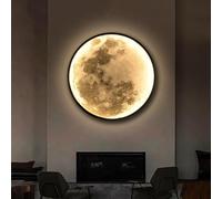 Appliques Murales Lune avec Télécommande, LED Dimmabl Lampe Murale Interieur, Lampe Lune 3D Art déco Ronde Lumière Murale pour Salon Chambre à Coucher,12in/30cm
