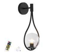 Appliques murales minimalistes contemporaines à DEL, en verre noir moderne, lot de 2, style globe rétro, lampe à fixer dans un couloir ou à suspendre comme une goutte d'eau, luminaire de chevet pour