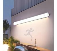 Appliques murales minimalistes contemporaines d'extérieur, lumière moderne blanche, longues, étanches à la pluie, en acrylique et aluminium, avec détecteur de mouvement, pour patio, garage, salon (lu