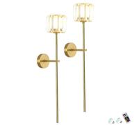 Appliques murales minimalistes contemporaines, éclairage extra long, fonctionnant sur piles, lot de deux, sans câblage, avec télécommande, luminaire moderne en cristal, décoration intérieure pour cha