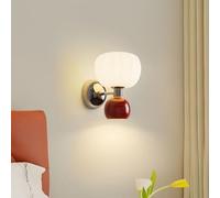 Appliques murales Modernes - Appliques de vanité Blanc Lait à 2 lumières avec Abat-Jour Citrouille, Lampes montées vers Le Haut et vers Le Bas pour Chambre, Cuisine, Couloir, éclairage décoratif