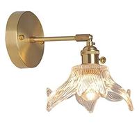 Appliques murales Modernes en Laiton pour Salle de Bain, Abat-Jour en Verre Industriel, Lampes murales pour Chambre à Coucher, Base E26/E27, luminaires muraux pour escalier, pour café, Bar, balco