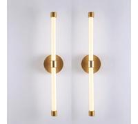 Appliques murales Modernes pour Salle de Bain, Salon, Simple, Longue Bande LED, intensité Variable, Lot de 2, Appliques murales en Fer avec Abat-Jour en Acrylique pour Bureau, escaliers, coiffeus