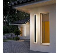 Appliques murales Modernes, Solaire d'extérieur avec télécommande LED, Applique Murale étanche IP65, Applique Murale extérieure Moderne en Acrylique Noir, éclairage Mural extérieur de Jardin, Cou