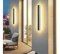 Appliques murales Modernes, Solaire d'extérieur avec télécommande LED, Applique Murale étanche IP65, Applique Murale extérieure Moderne en Acrylique Noir, éclairage Mural extérieur de Jardin, Cou