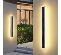 Appliques murales Modernes, Solaire d'extérieur avec télécommande LED, Applique Murale étanche IP65, Applique Murale extérieure Moderne en Acrylique Noir, éclairage Mural extérieur de Jardin, Cou