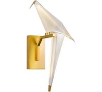 Appliques Murales Origami Modernes LED 8w Petit Oiseau Applique Murale D’intérieur Blanc Acrylique Et Or Lampe De Chevet en Métal Chambre à Coucher Salon Chambre D’Enfants Bar Éclairage Mur