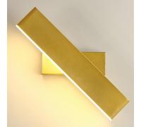 Appliques murales pour Chambre à Coucher Nordique Moderne 12,2 Pouces, Lampes murales rectangulaires Simples en métal avec Finition Acrylique, éclairage Mural LED Rotatif à 360° à intensité Varia