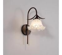 Appliques murales pour Chambre à Coucher Vintage avec Abat-Jour à Fleurs Blanches 1 lumière éclairage Mural Moderne câblé intérieur rétro col de Cygne luminaire à Tige incurvée pour Chevet chamb
