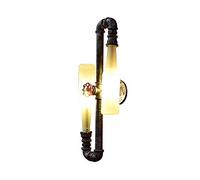 Appliques murales pour la Maison 2 têtes nostalgiques industrielles Vintage Conduite d'eau Applique Murale Bouteille Lanterne en Verre Lampe de Nuit Murale lumière E27 Applique Murale pour
