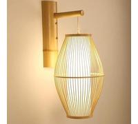 Appliques murales rétro Applique murale en bambou faite à la main Lampe en bois traditionnelle Lanterne Allée Couloir Foyer Porte Restaurant Hôtel Décor Luminaires Luminaire tissé à la main beautiful