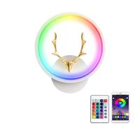 Appliques murales RGBW 256 Couleurs pour Salon, Lampe Murale LED Moderne à intensité Variable avec télécommande et contrôleur Tuya APP, lumière d'ambiance colorée Changeante pour Chambre à Couche
