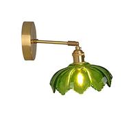 Appliques murales rustiques abat-jour en feuille de lotus en verre vert applique murale antique lampe pastorale rétro luminaires muraux pour salon chambre bureau maison cuisine loft bar