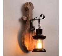 Appliques murales rustiques en Bois avec Abat-Jour en Verre, Style Ferme, Style Industriel rétro, luminaire de vanité câblé pour Couloir, Chambre à Coucher, Restaurant, café, E27