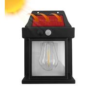 Appliques murales solaires de clôture, lampe extérieure à détecteur de mouvement avec construction étanche, lanternes LED de 6,69 x 4,72 x 2,36 pouces avec ampoule rétro, alimentation de sécurité