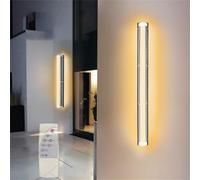 Appliques murales solaires d'extérieur avec télécommande, longue bande LED, lampes murales de sécurité solaires, super lumineuses, modernes, minimalistes, en acrylique, en aluminium, pour jardin, ga