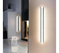 Appliques murales solaires d'extérieur avec télécommande, longue bande LED, lampes murales de sécurité solaires, super lumineuses, modernes, minimalistes, en acrylique, en aluminium, pour jardin, ga