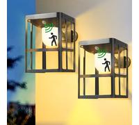 Appliques murales solaires extérieures, Applique murale solaire avec 3 modes d'éclairage et détecteur de mouvement, Lumières de porche du crépuscule à l'aube, Lampes murales extérieures pour décor et