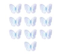 Appliques papillon double couche à coudre en organza avec papillons brodés en papier, patchs pour fournitures d'artisanat